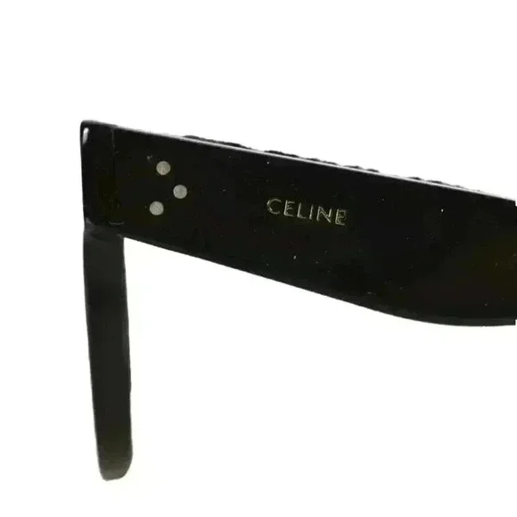CELINE Black Round Polished Acetate Sunglasses  CL4003IN Italy w/ case - Picture 5 of 6